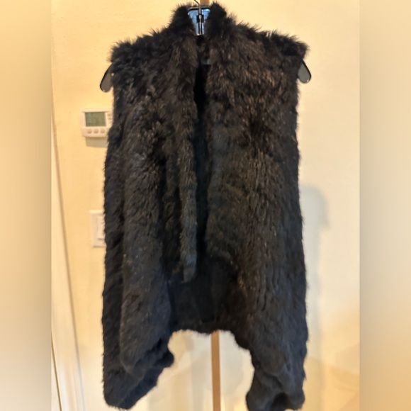 Black Rabbit Fur Vest - Picture 1 of 6